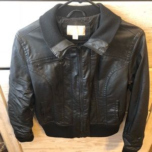 Black faux leather jacket